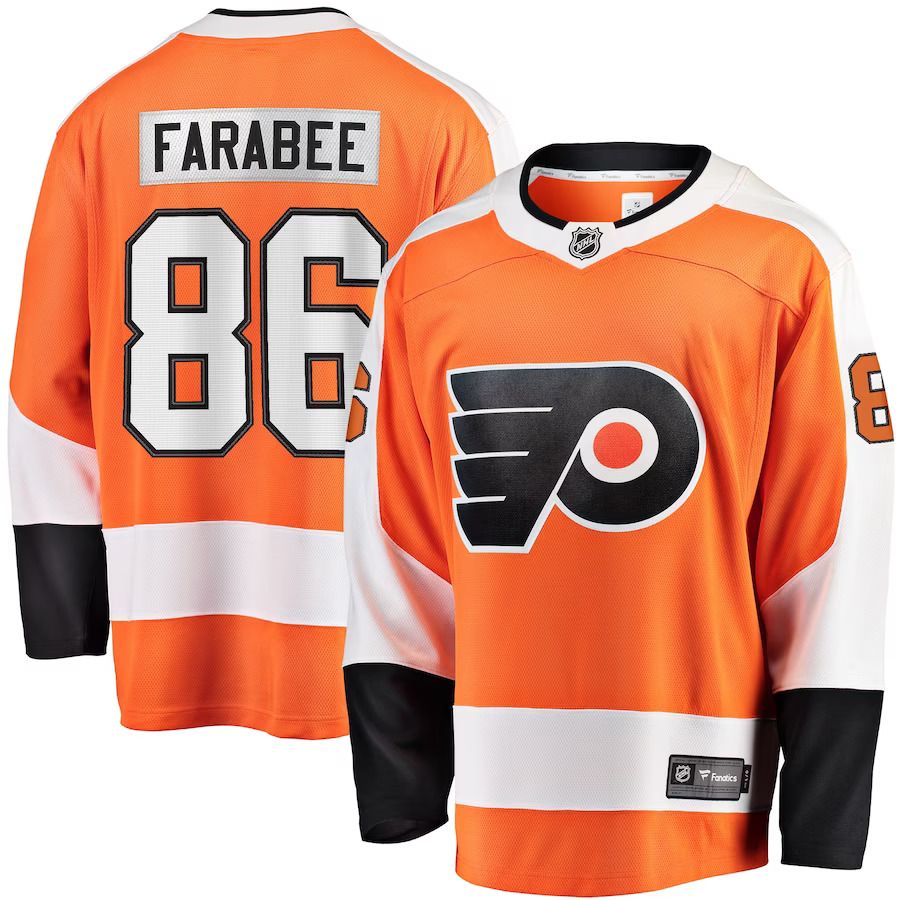 Men Philadelphia Flyers #86 Joel Farabee Fanatics Branded Orange Home Team Breakaway Player NHL Jersey->philadelphia flyers->NHL Jersey